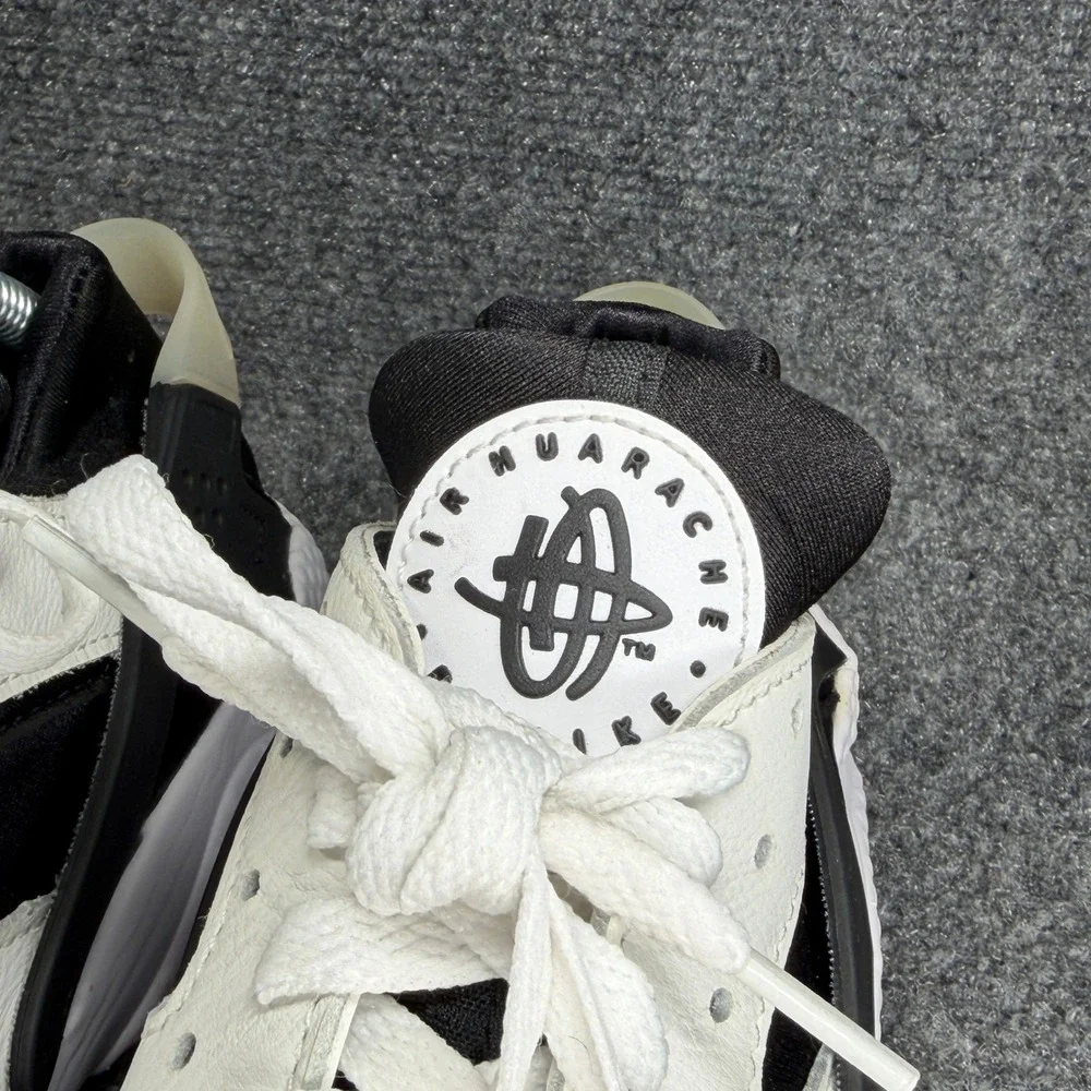 Nike Air Huarache OG Shoes Men 9 Orca White Leather Black Retro Athletic Running